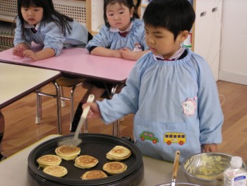焼いているところ 焼いているところ