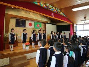 年中さんとのお別れ言葉を交わしました。 年中さんとのお別れ言葉を交わしました。