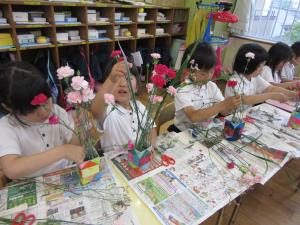 自分でバランスを考えて生けました。 自分でバランスを考えて生けました。