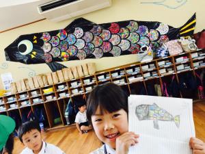 こいのぼりを観ていたんですね♪ こいのぼりを観ていたんですね♪