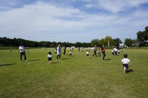 芝生を走る様子 芝生を走る様子