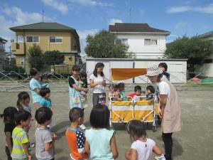 園庭へ避難 園庭へ避難