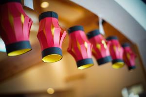 手作り提灯でお出迎え 手作り提灯でお出迎え