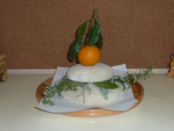 もちつきで作った鏡餅 もちつきで作った鏡餅